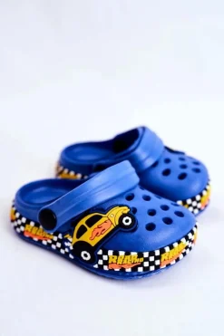 Chłopięce>Boto Klapki Dziecięce Piankowe Kroksy Niebieskie Road Racing