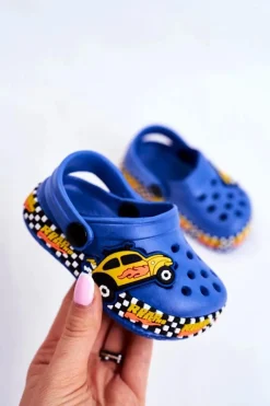 Chłopięce>Boto Klapki Dziecięce Piankowe Kroksy Niebieskie Road Racing