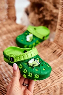 Discount Boto Klapki Dziecięce Piankowe Kroksy Zielone Samolot Donald