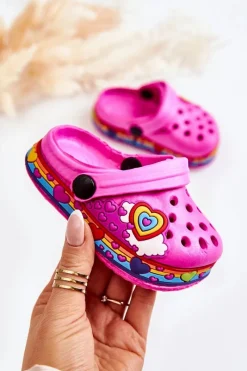 Dziewczęce>Boto Klapki Dziecięce Piankowe Kroksy Fuksja Charie