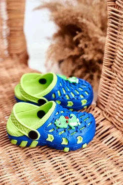 Sale Boto Klapki Dziecięce Piankowe Kroksy Niebiesko-Zielone Krokodyl