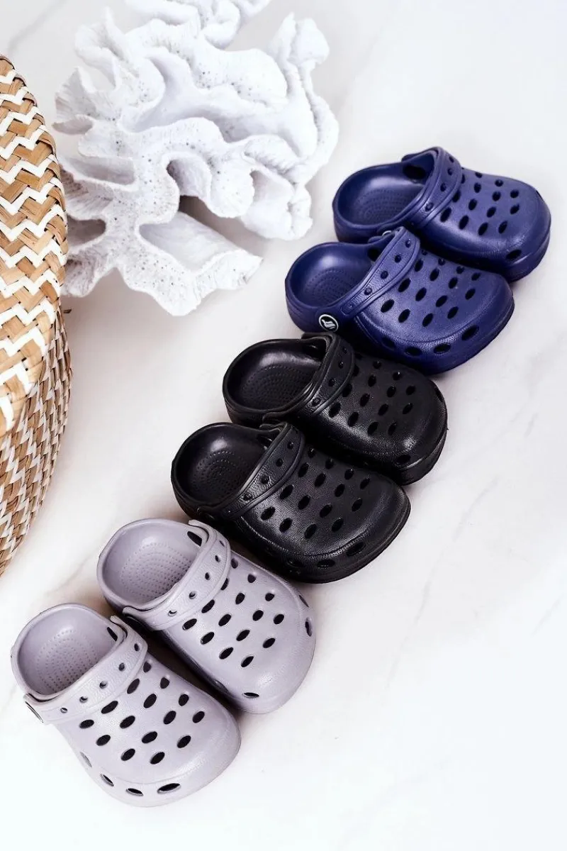 Chłopięce|Dziewczęce>Boto Klapki Dziecięce Piankowe Kroksy Czarne Lucas