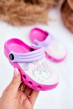 Boto Klapki Dziecięce Piankowe Kroksy Różowe Kucyki Pony