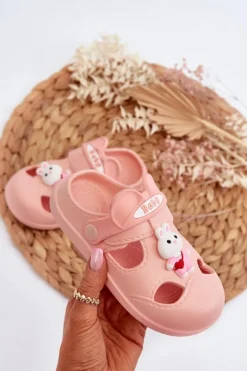 Chłopięce|Dziewczęce>Boto Klapki Dziecięce Piankowe Z Ozdobą Różowe Opleja Różowy