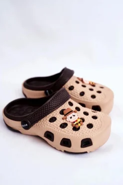 Sale Boto Klapki Dziecięce Piankowe Kroksy Brązowe Kowboj