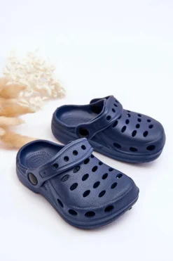 Hot Boto Klapki Dziecięce Piankowe Kroksy Granatowe Lucas