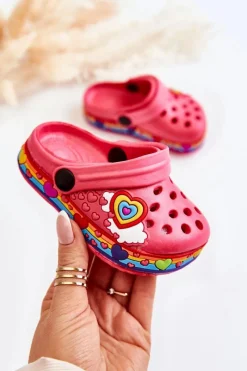 Hot Klapki Dziecięce Piankowe Kroksy Czerwone Charie Dzieci Dziewczęce