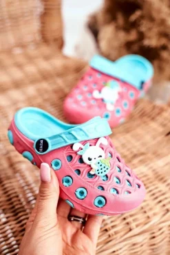 Dziewczęce>Boto Klapki Dziecięce Piankowe Kroksy Czerwone Królik Zoë