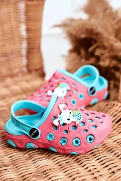 Dziewczęce></noscript>Boto Klapki Dziecięce Piankowe Kroksy Czerwone Królik Zoë