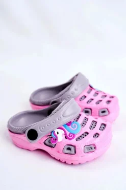 Dziewczęce>Boto Klapki Dziecięce Piankowe Kroksy Czarne Small Unicorn