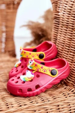 Online Klapki Dziecięce Piankowe Kroksy Różowe Jednorożec Lily Dzieci Dziewczęce