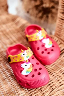 Online Klapki Dziecięce Piankowe Kroksy Różowe Jednorożec Lily Dzieci Dziewczęce