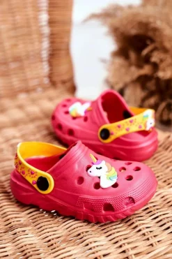 Online Klapki Dziecięce Piankowe Kroksy Różowe Jednorożec Lily Dzieci Dziewczęce