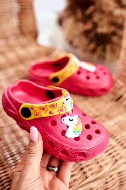 Online Klapki Dziecięce Piankowe Kroksy Różowe Jednorożec Lily Dzieci Dziewczęce