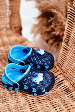 Sale Klapki Dziecięce Piankowe Kroksy Granatowe Konik Morski Dzieci Chłopięce