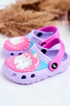 Online Klapki Dziecięce Piankowe Kroksy Fioletowe Kucyki Pony Dzieci Dziewczęce