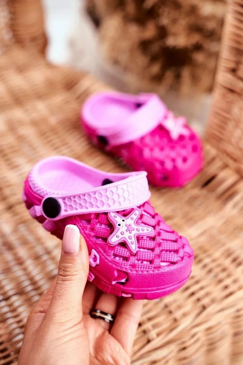 Boto Klapki Dziecięce Piankowe Kroksy Różowe Rozgwiazda
