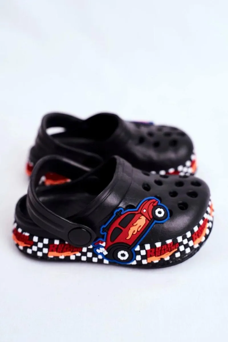 Chłopięce>Boto Klapki Dziecięce Piankowe Kroksy Czarne Road Racing