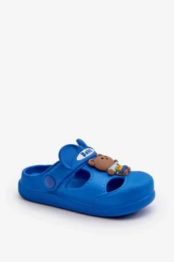 Chłopięce|Dziewczęce>Boto Klapki Dziecięce Piankowe Z Ozdobą e Opleja Niebieski