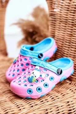 Discount Boto Klapki Dziecięce Piankowe Kroksy Różowe Królik Zoë