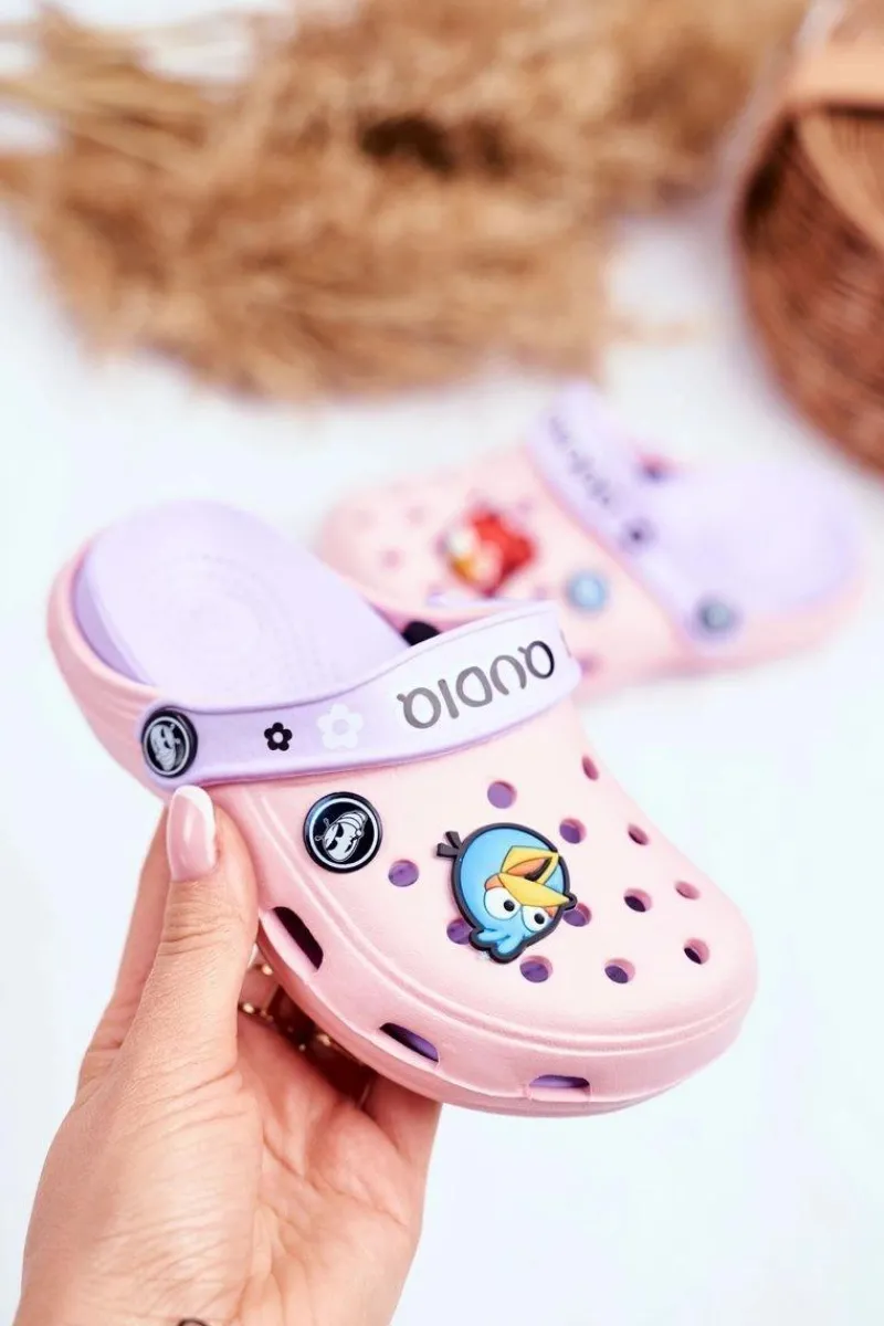 Best Klapki Dziecięce Piankowe Kroksy Różowe Ptaszki AngryBirds Dzieci Dziewczęce