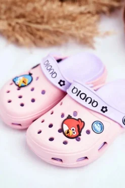 Best Klapki Dziecięce Piankowe Kroksy Różowe Ptaszki AngryBirds Dzieci Dziewczęce