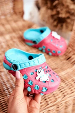 Dziewczęce>Boto Klapki Dziecięce Piankowe Kroksy Czerwone Miś Polarny Oddie