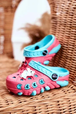 Dziewczęce></noscript>Boto Klapki Dziecięce Piankowe Kroksy Czerwone Miś Polarny Oddie