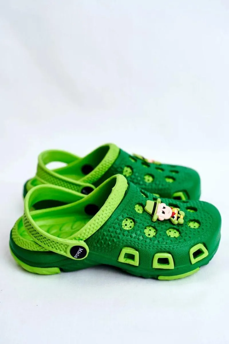 Chłopięce>Boto Klapki Dziecięce Piankowe Kroksy Zielone Kowboj