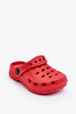 Chłopięce|Dziewczęce>Boto Klapki Dziecięce Piankowe Kroksy Czerwone Lucas