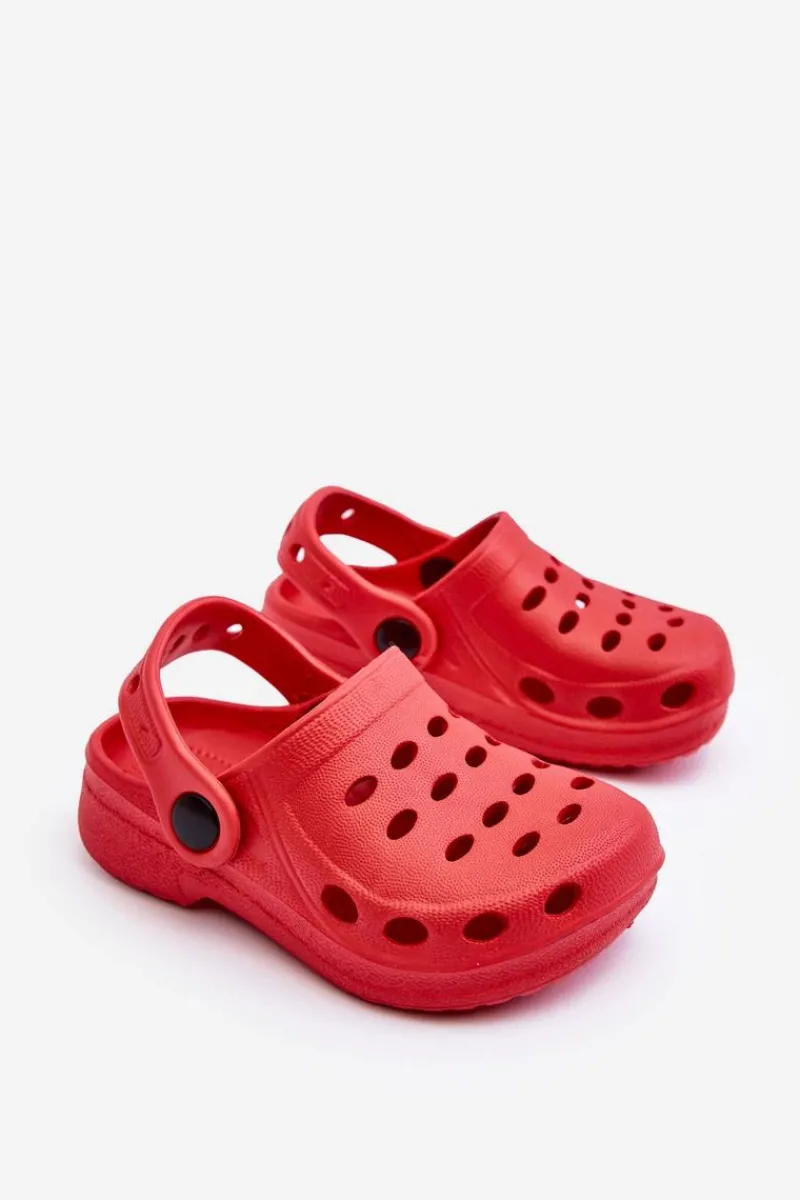 Chłopięce|Dziewczęce>Boto Klapki Dziecięce Piankowe Kroksy Czerwone Lucas