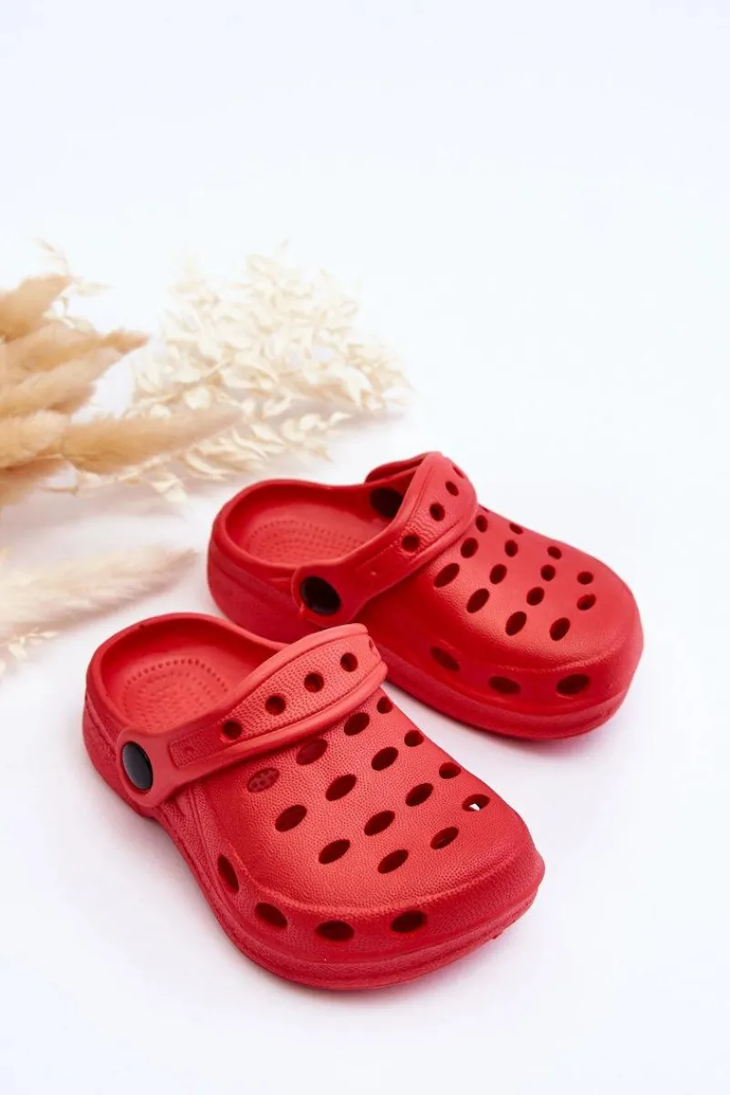 Chłopięce|Dziewczęce>Boto Klapki Dziecięce Piankowe Kroksy Czerwone Lucas