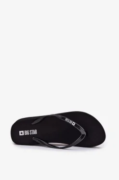 Clearance Klapki Japonki Damskie Na Koturnie Big Star RR274A549 Czarne Damskie Klapki Na Koturnie|Klapki Sportowe