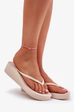 Klapki Na Koturnie|Klapki Sportowe></noscript>Big Star Shoes Klapki Japonki Damskie Na Koturnie Big Star RR274A551 Beżowe Beżowy