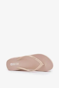 Klapki Na Koturnie|Klapki Sportowe></noscript>Big Star Shoes Klapki Japonki Damskie Na Koturnie Big Star RR274A551 Beżowe Beżowy