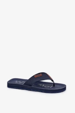 New Wrangler Klapki Japonki Męskie ZANE FLIPFLOP MEN LOW 20251044.24H Granatowe Niebieski