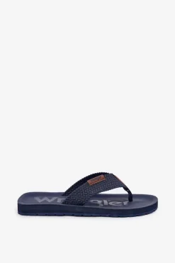 New Wrangler Klapki Japonki Męskie ZANE FLIPFLOP MEN LOW 20251044.24H Granatowe Niebieski