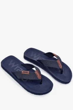 New Wrangler Klapki Japonki Męskie ZANE FLIPFLOP MEN LOW 20251044.24H Granatowe Niebieski