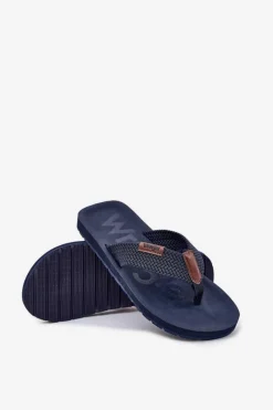 New Wrangler Klapki Japonki Męskie ZANE FLIPFLOP MEN LOW 20251044.24H Granatowe Niebieski