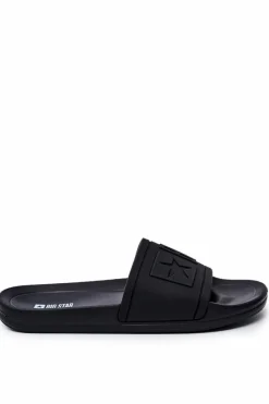 Online Big Star Shoes Klapki Męskie Big Star Gumowe Czarne DD174690 Czarny