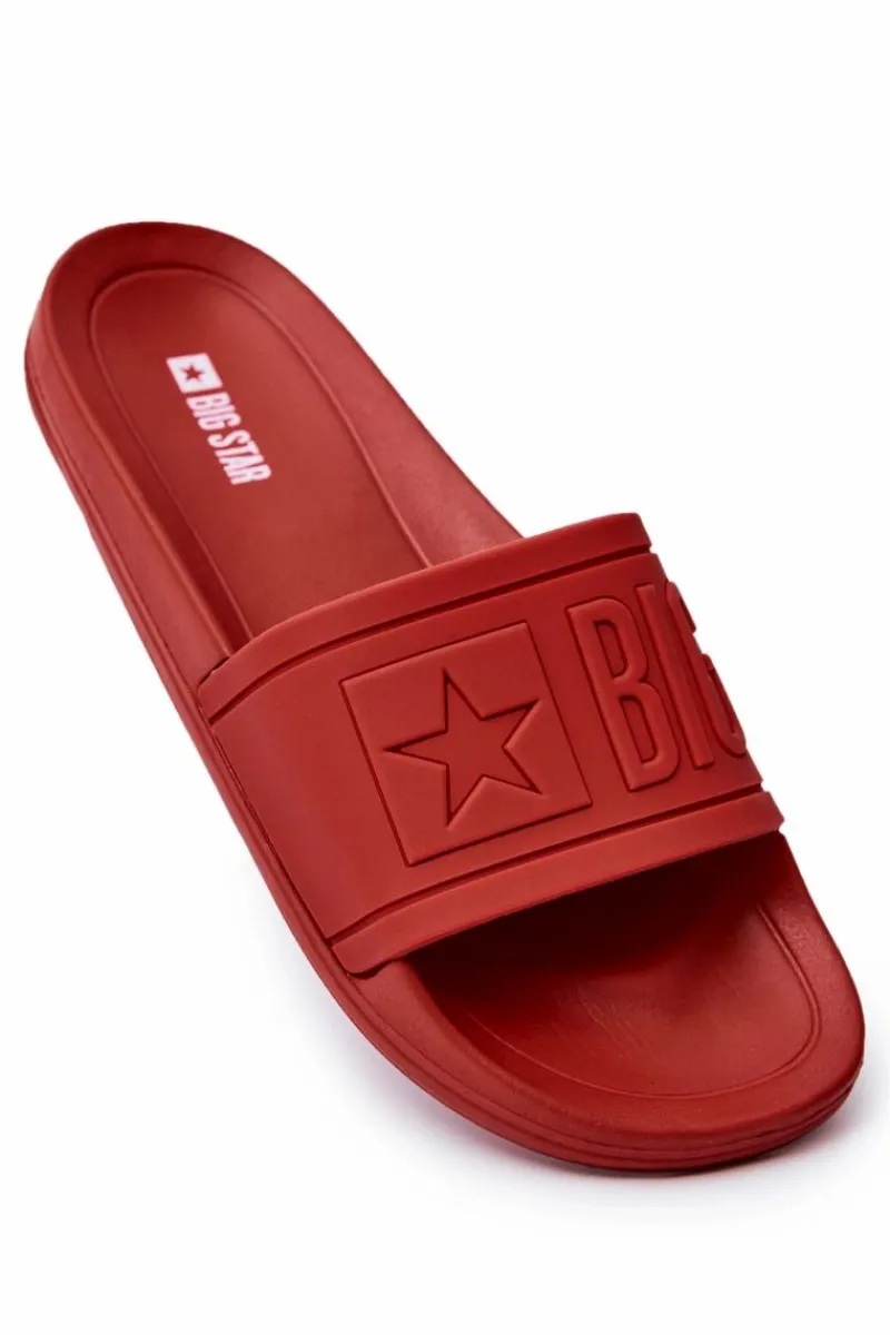 Klapki Męskie Big Star|Klapki Męskie Klasyczne>Big Star Shoes Klapki Męskie Big Star Gumowe Czerwone DD174689 Czerwony