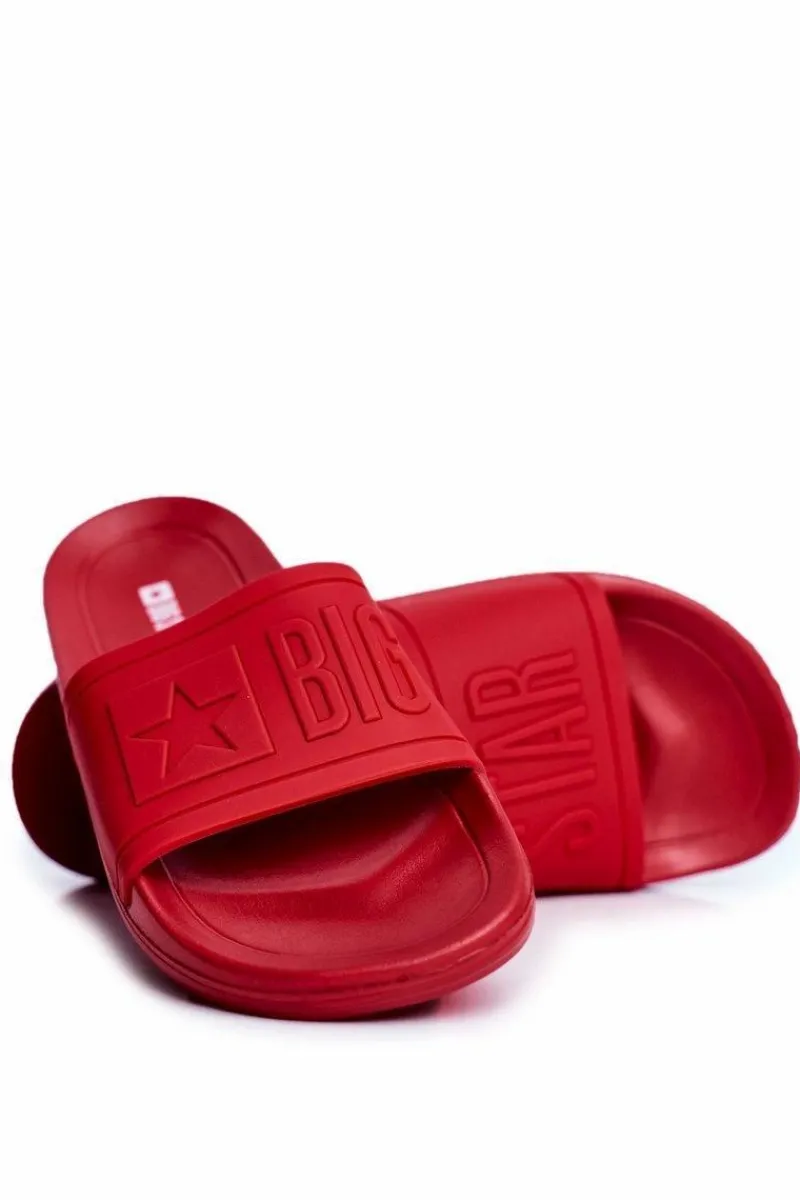 Klapki Męskie Big Star|Klapki Męskie Klasyczne>Big Star Shoes Klapki Męskie Big Star Gumowe Czerwone DD174689 Czerwony