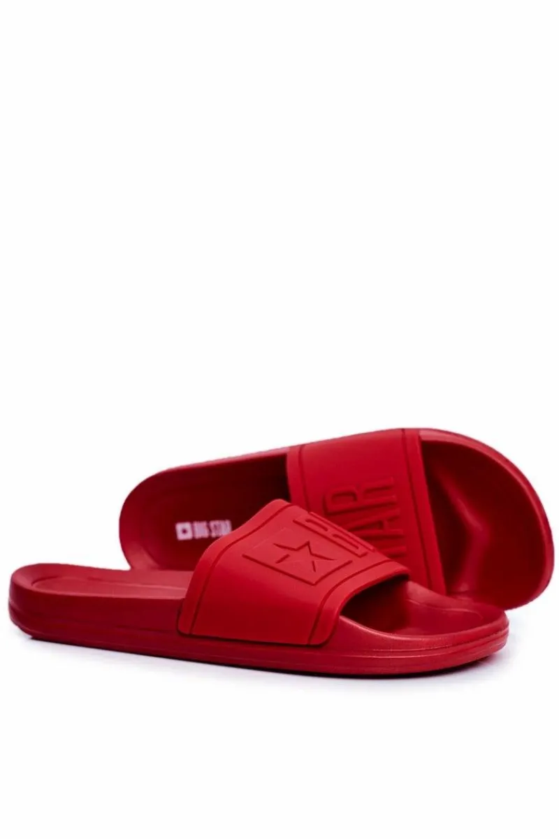 Klapki Męskie Big Star|Klapki Męskie Klasyczne>Big Star Shoes Klapki Męskie Big Star Gumowe Czerwone DD174689 Czerwony