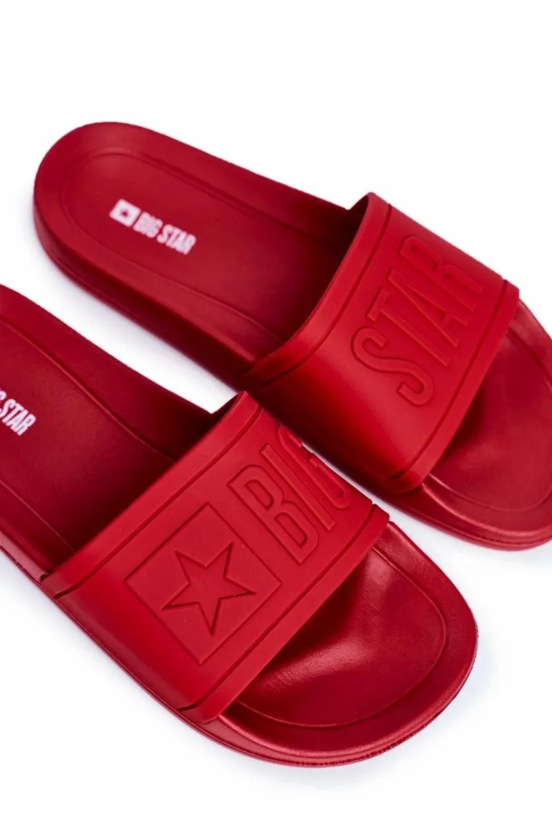 Klapki Męskie Big Star|Klapki Męskie Klasyczne>Big Star Shoes Klapki Męskie Big Star Gumowe Czerwone DD174689 Czerwony
