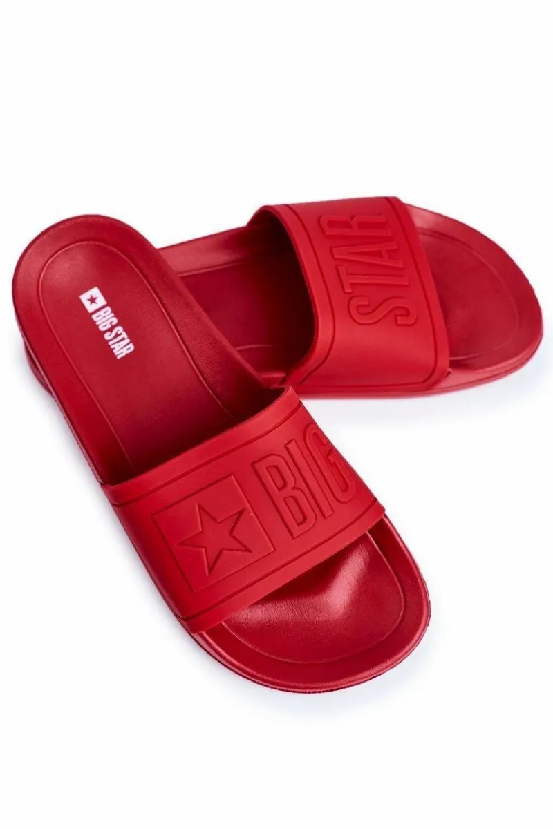 Klapki Męskie Big Star|Klapki Męskie Klasyczne>Big Star Shoes Klapki Męskie Big Star Gumowe Czerwone DD174689 Czerwony