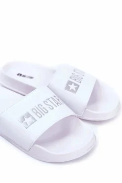 Clearance Big Star Shoes Klapki Męskie Big Star Gumowe Białe GG174935