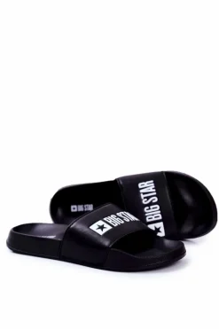 Klapki Męskie Big Star Gumowe Czarne Eko Skóra GG174931 Męskie Klapki Męskie Big Star|Klapki Męskie Klasyczne