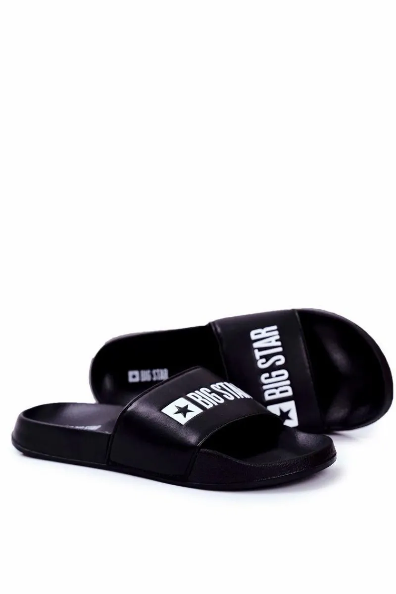 Klapki Męskie Big Star Gumowe Czarne Eko Skóra GG174931 Męskie Klapki Męskie Big Star|Klapki Męskie Klasyczne