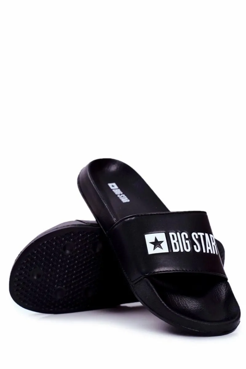 Klapki Męskie Big Star Gumowe Czarne Eko Skóra GG174931 Męskie Klapki Męskie Big Star|Klapki Męskie Klasyczne