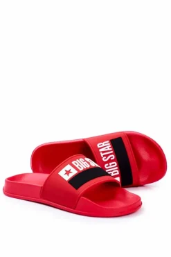 New Big Star Shoes Klapki Męskie Big Star Klasyk Czerwone GG174939